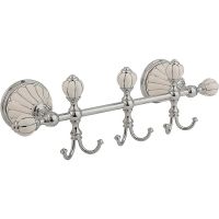 Вешалка для полотенец Migliore Olivia Хром Белая арт-17556 — фото 1, Крючки для полотенец