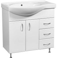 Тумба под раковину Stella Polar Концепт 80 R Белая арт-SP-00000130 — фото 1, Тумбы под раковину