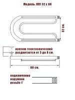 Водяной полотенцесушитель Ника Econ с полкой Хром арт-ПЛ 32/80 — фото 3, Водяные полотенцесушители