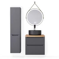 Товар: Тумба под раковину Jorno Wood 60 подвесная Серая арт-Wood.01.60/P/GR - фото 4 Тумба под раковину Jorno Wood 60 подвесная Серая арт-Wood.01.60/P/GR — фото 4, Тумбы под раковину