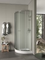 Душевой уголок Agger 80x80 профиль Хром стекло матовое арт-A01-080MCR — фото 3, Душевые уголки четверть круга