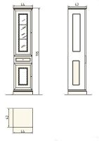 Шкаф пенал Migliore Ravenna 44 R Слоновая кость Золото арт-27074 — фото 3, Пеналы для ванной комнаты