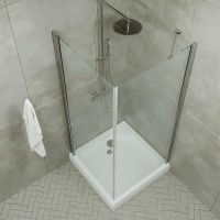 Душевой уголок Triton Форта-Хром 90х90 профиль Хром стекло прозрачное арт-Щ0000053344 — фото 2, Квадратные душевые уголки