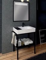 Тумба с раковиной Creavit Arya 68 Черная арт-AR065-M+AR065 — фото 5, Тумбы с раковиной