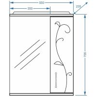 Зеркало со шкафом Stella Polar Фантазия 55 с подсветкой Белое арт-SP-00000224 — фото 3, Зеркальные шкафы в ванную