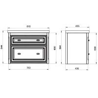 Тумба под раковину ASB-Woodline Кастелло 80 подвесная Пейна (Синий) арт-12061 — фото 8, Тумбы под раковину