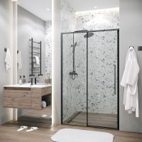 Душевая дверь Grossman Galaxy 130 профиль Черный матовый стекло прозрачное арт-100.K33.01.130.21.00 — фото 7, Раздвижные душевые двери