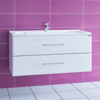 Тумба под раковину СанТа Омега 100 подвесная Белая арт-207028 — фото 3, Тумбы под раковину