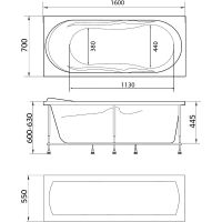 Акриловая ванна Marka One Vita 160х70 без гидромассажа арт-01вит1670 — фото 5, Акриловые ванны