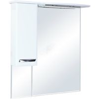 Зеркало со шкафом Bellezza Балтика 90 с подсветкой L Белое арт-4618915002017 — фото 1, Зеркальные шкафы в ванную