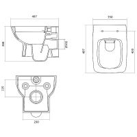 Комплект унитаза с инсталляцией Santek Нео с сиденьем Микролифт и Белой клавишей смыва арт-1WH501758 — фото 8, Комплекты унитаз + инсталляция