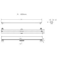 Душевой лоток Berges Super Slim 600 с решеткой Хром матовый арт-090052 — фото 14, Душевые лотки