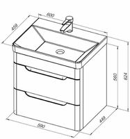 Тумба под раковину Aquanet София 60 подвесная Белый глянец арт-288905 — фото 9, Тумбы под раковину