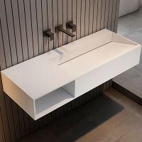 Раковина Abber Stein 120 L Белая матовая арт-AS2640-1.2 L — фото 2, Раковины подвесные