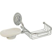Мыльница с полкой корзиной Migliore Edera Хром арт-16921 — фото 3, Мыльницы