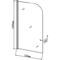 Шторка на ванну Grossman 70 профиль Хром стекло прозрачное арт-GR-100/1 — фото 3, Шторки для ванной распашные