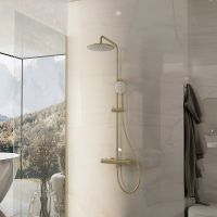 Товар: Душевая система Vincea Rondo Брашированное золото арт-VSFS-1R0BG - фото 3 Душевая система Vincea Rondo Брашированное золото арт-VSFS-1R0BG — фото 3, Душевые стойки