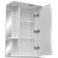 Зеркальный шкаф Stella Polar Волна Лолита 55 с подсветкой Белый арт-SP-00000042 — фото 3, Зеркальные шкафы в ванную