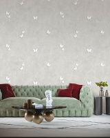 Обои Bernardo Bartalucci Bigi Флизелин (1,06*10) Серый, Бабочки/Штукатурка арт-5065-1 — фото 2, Обои для стен