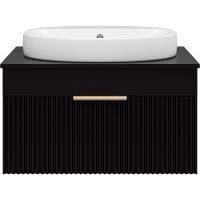 Тумба с раковиной Brevita Enfida 70 подвесная Черная матовая арт-УТ000015094 — фото 2, Тумбы с раковиной