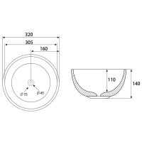 Раковина-чаша Abber Bequem 32 Черная матовая арт-AC2106MB — фото 3, Раковины накладные