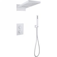Душевая система Abber Weiss Insel с термостатом Белая арт-AF8052W — фото 1, Встраиваемые душевые комплекты