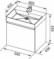 Тумба под раковину Aquanet Нью-Йорк 60 подвесная Орех арт-203945 — фото 14, Тумбы под раковину