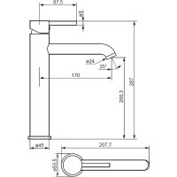 Смеситель для раковины Damixa Scandinavian Pure Черный матовый арт-360250300 — фото 4, Смесители для раковины