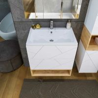 Тумба под раковину Бриклаер Кристалл 70 подвесная Белая арт-4627125415951 — фото 5, Тумбы под раковину