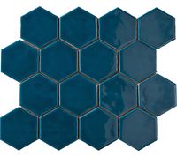 Керамическая плитка Amadis Art Deco Glossy on Mesh Atlantic (7,9x9,1-16pz) настенная 28х32 см арт-Art Deco Glossy on Mesh Atlantic (7,9x9,1-16pz) 32x28 — фото 1, Керамическая плитка