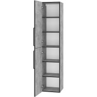 Шкаф пенал Brevita Rock 35 L подвесной Бетон Чикаго светло-серый арт-ROCK-05035-48-2Л — фото 4, Пеналы для ванной комнаты