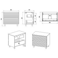 Тумба под раковину Brevita Dakota 80 Черный кварц Дуб Галифакс олово арт-DAK-07080-19/02-2Я — фото 7, Тумбы под раковину
