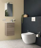 Комплект унитаза с инсталляцией Vitra Mia Round SmoothFlush с сиденьем Микролифт и клавишей смыва Хром матовый арт-9856B003-7200 — фото 6, Комплекты унитаз + инсталляция