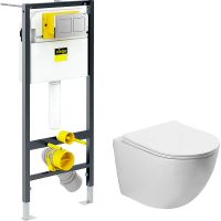 Комплект унитаза Vincea Globo VT1-14S с инсталляцией Viega Prevista Dry 8524.14 792596 с сиденьем Микролифт и клавишей смыва Хром арт-VT1-14S+792596 — фото 1, Комплекты унитаз + инсталляция