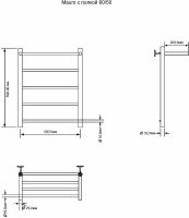 Водяной полотенцесушитель Aquanet Mauro 60x50 с полкой Хром арт-282320 — фото 2, Водяные полотенцесушители