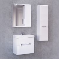 Шкаф пенал Jorno Moduo Slim 33 R подвесной Белый глянец арт-Mod.04.115/P/W — фото 2, Пеналы для ванной комнаты