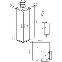 Душевой уголок Grossman Classic 100х100 профиль Хром стекло прозрачное арт-300.K33.04.1010.10.00 — фото 11, Квадратные душевые уголки