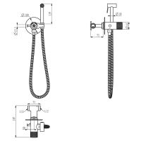 Гигиенический душ со смесителем Gappo с термостатом Черный матовый арт-G7288-6 — фото 9, Гигиенические души