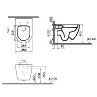 Унитаз Vitra Mia Round SmoothFlush подвесной без сиденья арт-7510B003-0075 — фото 8, Подвесные унитазы