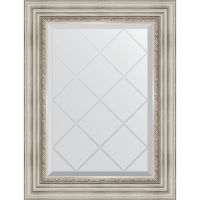 Зеркало Evoform Exclusive-G 74х56 с гравировкой в багетной раме - Римское серебро 88 мм арт-BY 4018 — фото 1, Зеркала в ванную комнату