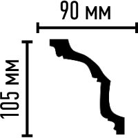 Карниз Decomaster 2400x105x90 мм арт-95102 — фото 2, Карнизы
