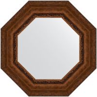 Зеркало Evoform Octagon 67x67 в багетной раме - Состаренная бронза с орнаментом 120 мм арт-BY 7392 — фото 1, Зеркала в ванную комнату