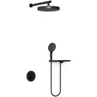 Душевая система Vincea Inspire с термостатом Черная матовая арт-VSFW-3I22MT2RMB — фото 1, Встраиваемые душевые комплекты