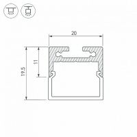 Профиль алюминиевый Arlight накладной Серебристый арт-025870 — фото 3, Профили для светодиодных лент