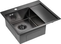 Кухонная мойка Paulmark Kroner 59F Вороненая сталь арт-PM225951-GML — фото 2, Кухонные мойки