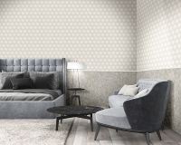 Обои Zambaiti Parati Vision Винил на флизелине (0,70*10,05) Белый/Бежевый, Геометрия арт-76022 — фото 3, Обои для стен