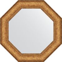 Зеркало Evoform Octagon 54х54 в багетной раме - Медный эльдорадо 73 мм арт-BY 3760 — фото 1, Зеркала в ванную комнату