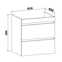 Тумба под раковину Runo Манхэттен 65 Серый бетон Белая арт-00-00001018 — фото 5, Тумбы под раковину