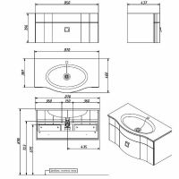 Тумба под раковину Caprigo Nokturn 90 подвесная Розовая арт-1313-SF026 — фото 5, Тумбы под раковину
