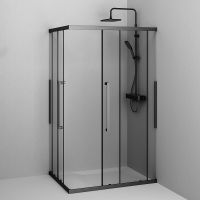 Душевой уголок AM.PM Func 120x90 профиль Черный матовый стекло прозрачное арт-W84G-403-12090-BТ — фото 10, Прямоугольные душевые уголки